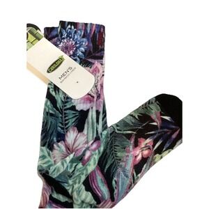 Bamboo Printed Crew Socks - Tropical Black by Cariloha for Men 10-13 1 Pr Socks